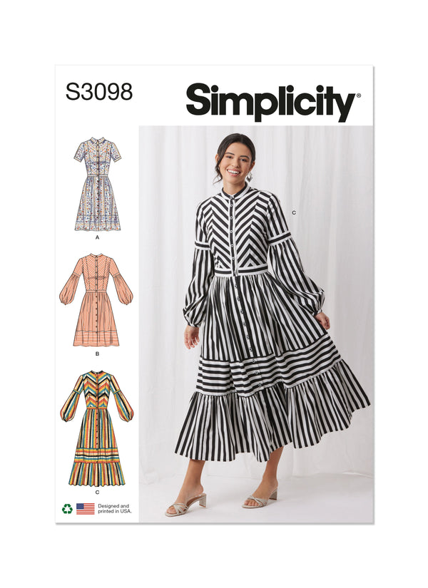 Simplicity Misses Dress with Sleeve and Length Variations Pattern S3098