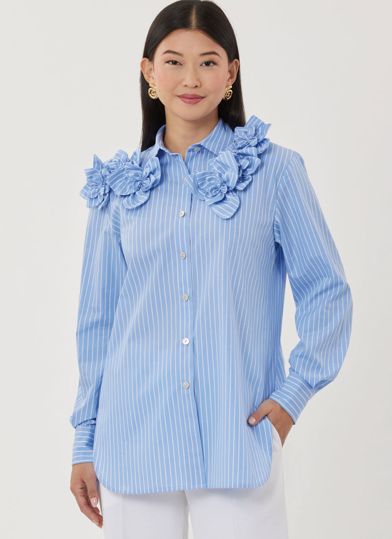 Simplicity Misses Shirt with Detachable 3D Flowers Pattern S3101