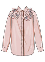 Simplicity Misses Shirt with Detachable 3D Flowers Pattern S3101