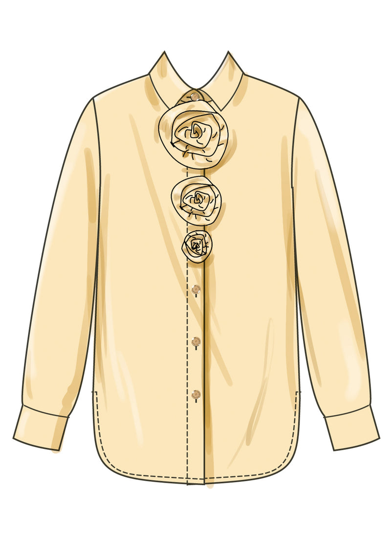 Simplicity Misses Shirt with Detachable 3D Flowers Pattern S3101