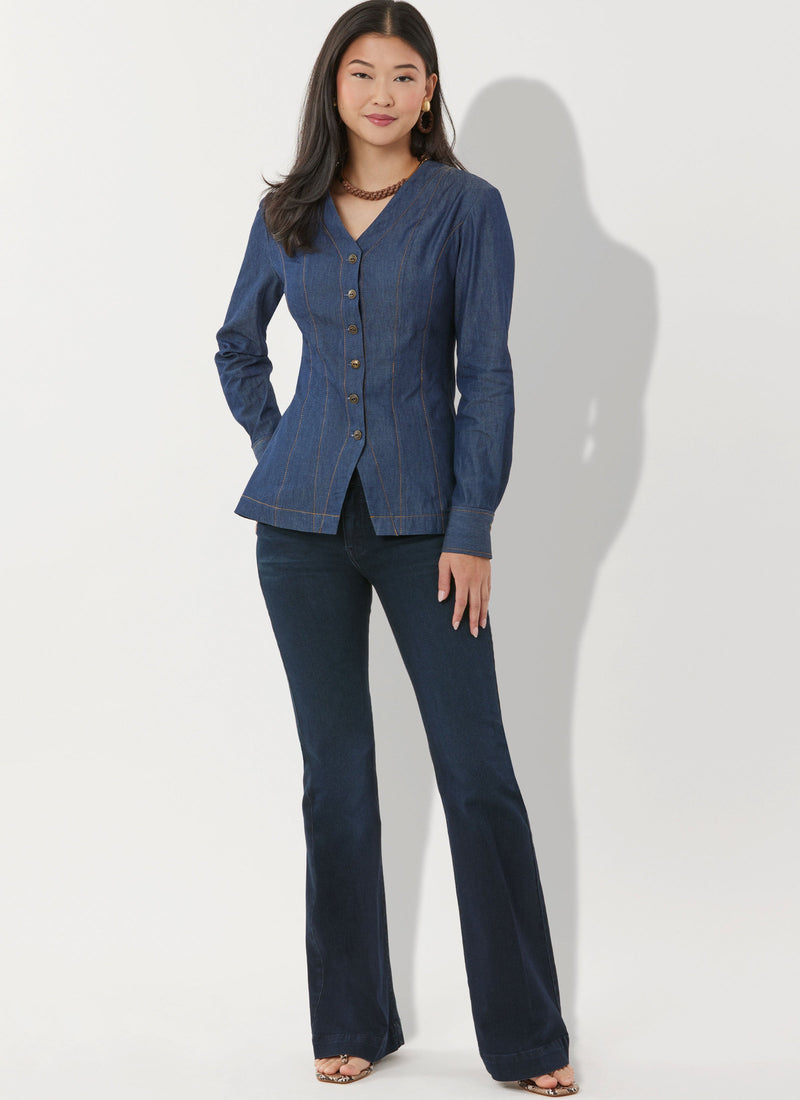 Simplicity Misses Shirt with Sleeve Variations Sewing Pattern S3102