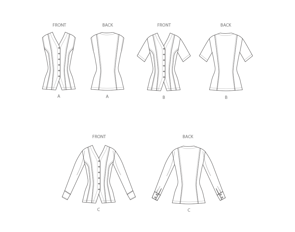Simplicity Misses Shirt with Sleeve Variations Sewing Pattern S3102