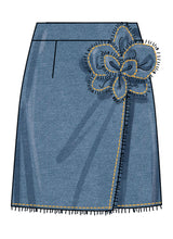 Simplicity Misses Wrap Skirts with Detachable 3D Flower Pattern S3104