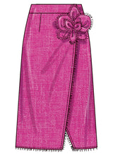 Simplicity Misses Wrap Skirts with Detachable 3D Flower Pattern S3104
