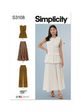Simplicity Misses Vest, Skirt & Pants Sewing Pattern S3108