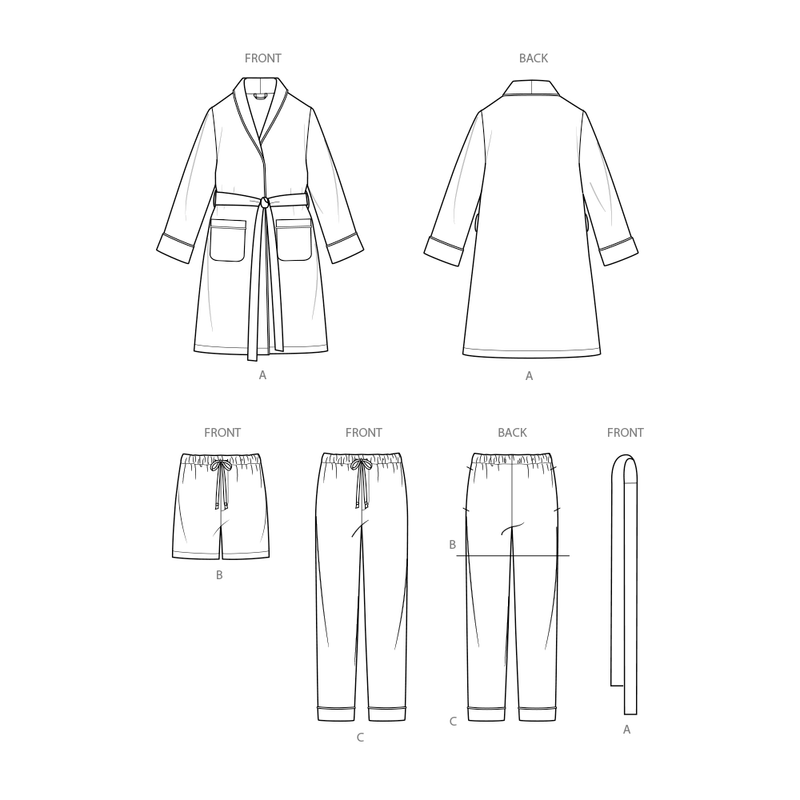 Simplicity Robe, Shorts & Pants Sewing Pattern for All Ages S3109A