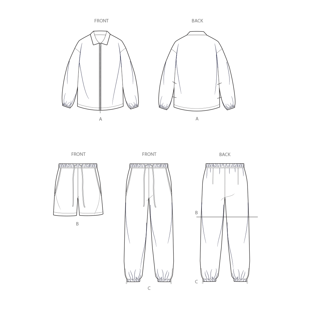 Simplicity Unisex Jacket, Shorts and Pants Sewing Pattern S3111A
