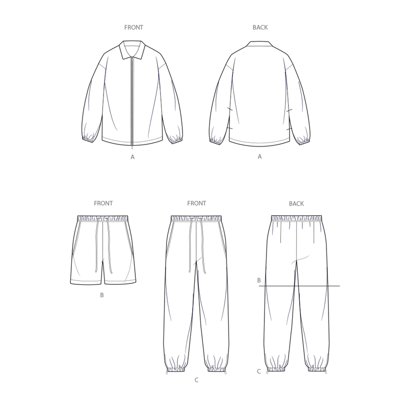 Simplicity Unisex Jacket, Shorts and Pants Sewing Pattern S3111A