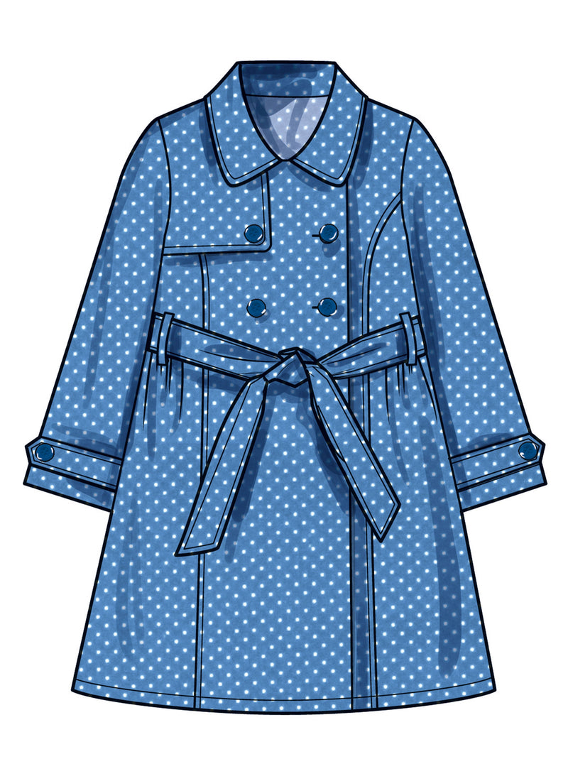 Simplicity Girls' Trench Coat Sewing Pattern in Three Lengths S3114A