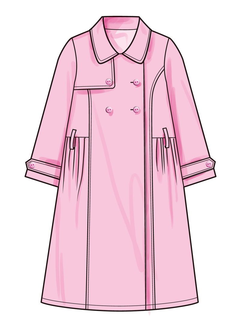 Simplicity Girls' Trench Coat Sewing Pattern in Three Lengths S3114A