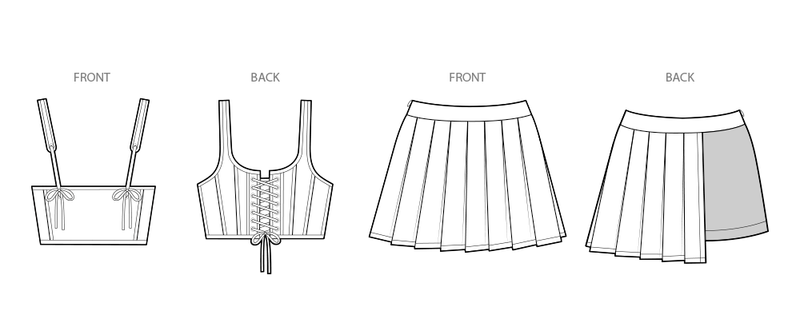Simplicity Misses Cropped Corset and Skort Sewing Pattern S3118