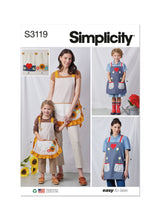 Simplicity: Children & Misses Aprons and Kitchen Accessories S3119A
