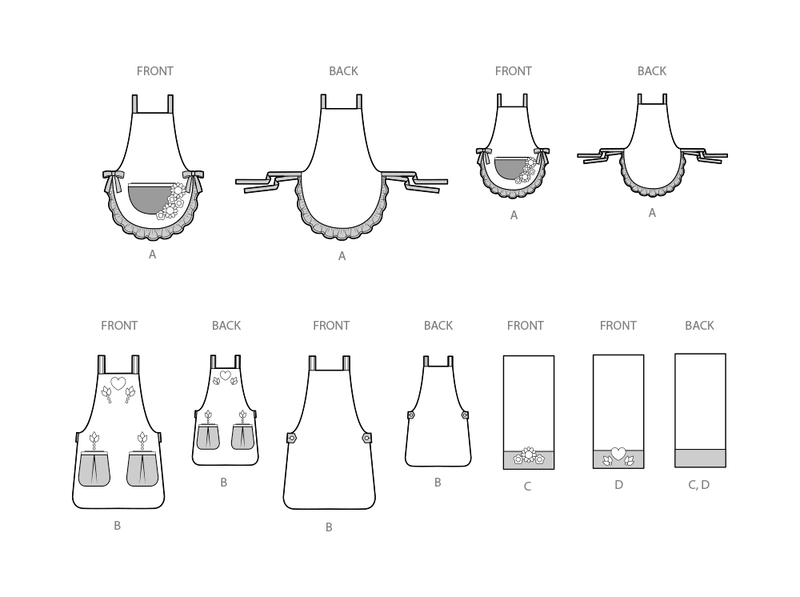 Simplicity: Children & Misses Aprons and Kitchen Accessories S3119A