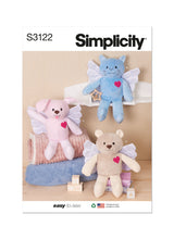 Simplicity Memory Plush Animals with Wings Sewing Pattern S3122OS