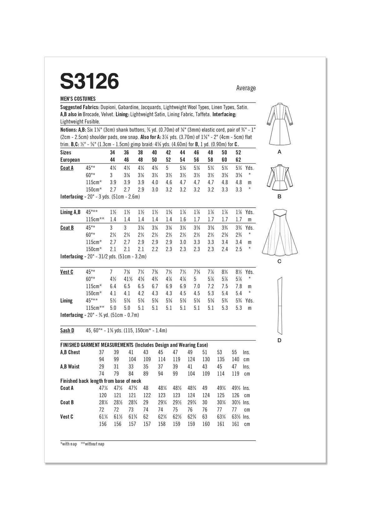 Simplicity Men's Costumes: Find the Perfect Sewing Pattern S3126