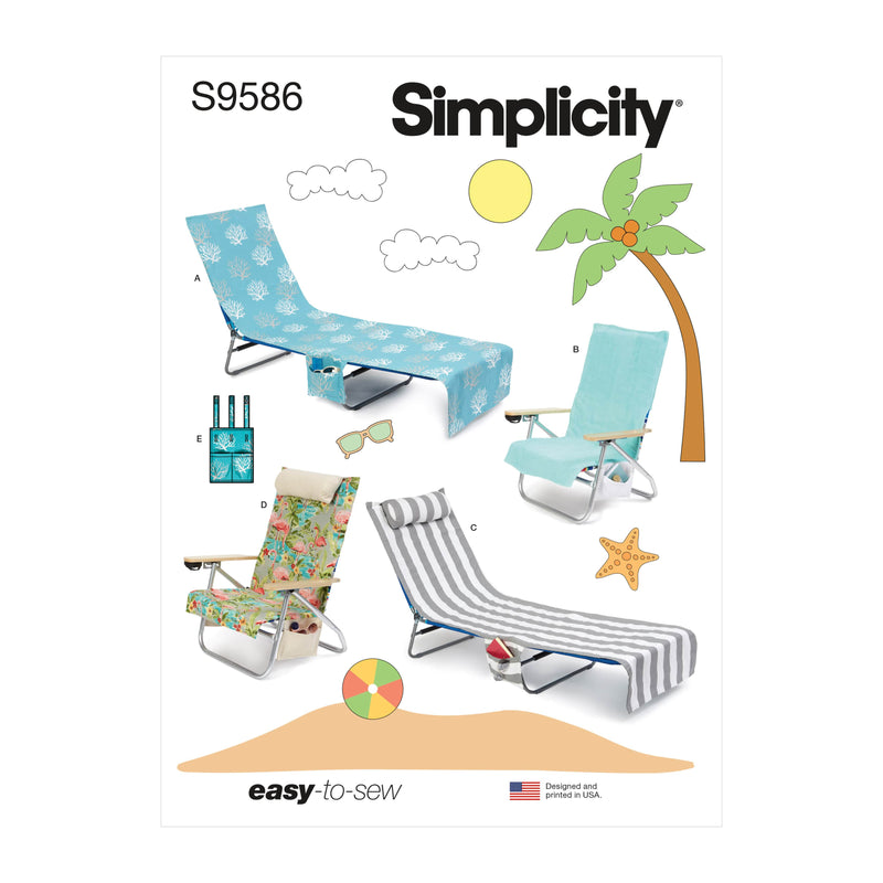 Simplicity Lounge and Beach Chair Covers Sewing Pattern S9586 OS 