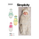 Simplicity Babies Buntings and Hats Sewing Pattern S9591 A (XXS-XS-S-M)