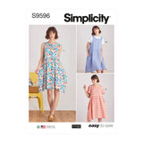 Simplicity Misses Pullover Dress and Knit Top by Elaine Heigl Sewing Pattern S9596 A (XS-S-M-L-XL)