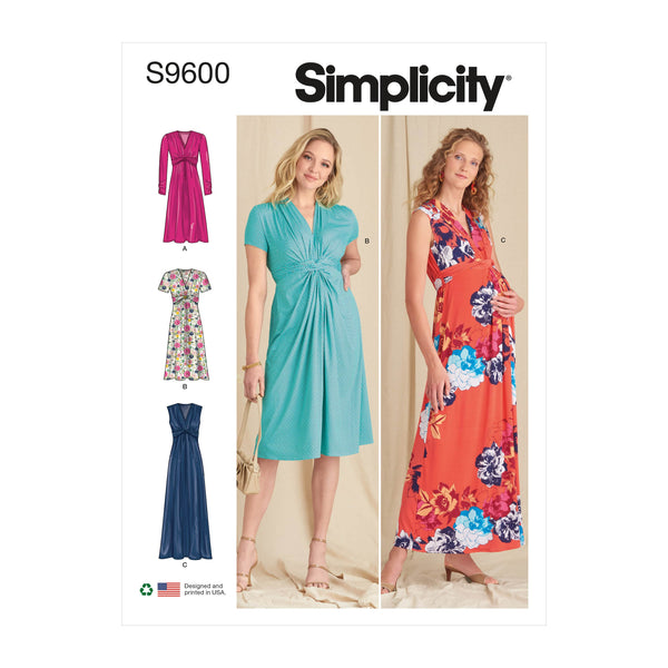 Simplicity Misses Knit Dresses Sewing Pattern S9600