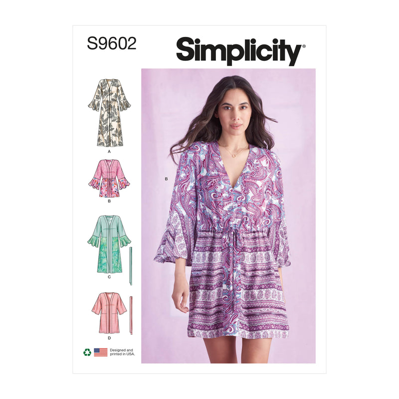 Simplicity Misses Caftans and Wraps Sewing Pattern S9602