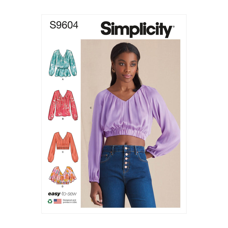 Simplicity Misses Blouses Sewing Pattern S9604