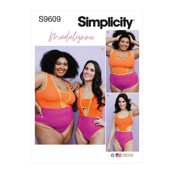 Simplicity Misses and Womens Swimsuits by Maddie Flanigan Sewing Pattern S9609 A (All Sizes in One Envelope)