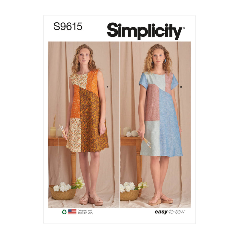 Simplicity Misses Dresses Sewing Pattern S9615 A (XS-S-M-L-XL)