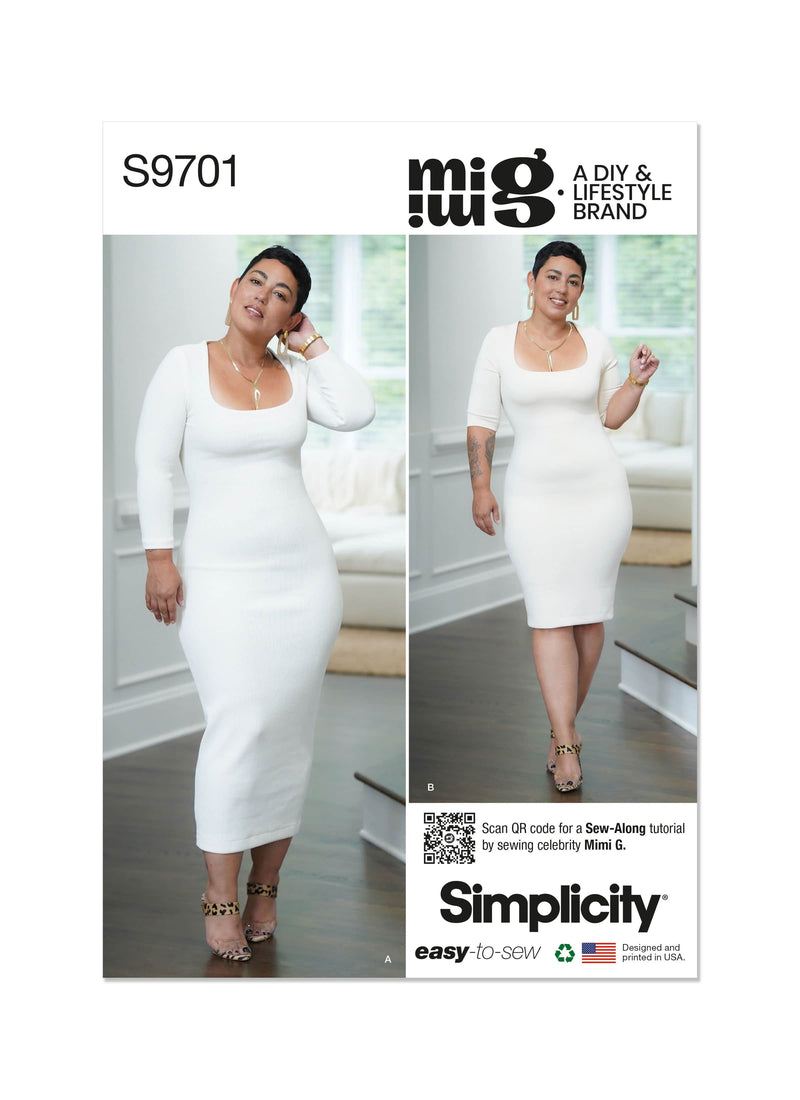 Simplicity Misses Knit Dress in Two Lengths by Mimi G Style Sewing Pattern S9701