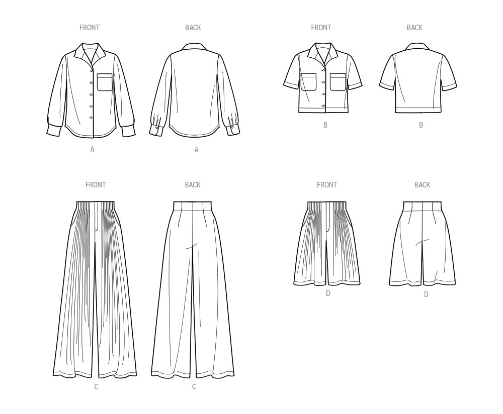 Simplicity Misses Shirt, Pants & Shorts Sewing Pattern S9715