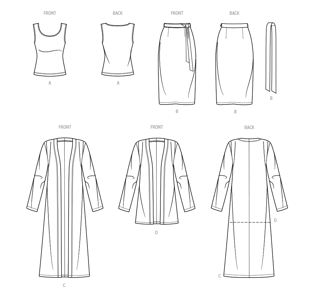 Simplicity Misses Knit Top, Cardigan & Skirt Sewing Pattern S9716