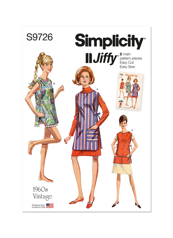 Simplicity Misses Vintage Apron or Beach Cover-up in Two Lengths Sewing Pattern S9726 OS 