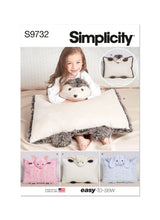 Simplicity PlushAnimal Pillow Cases Sewing Pattern S9732 OS