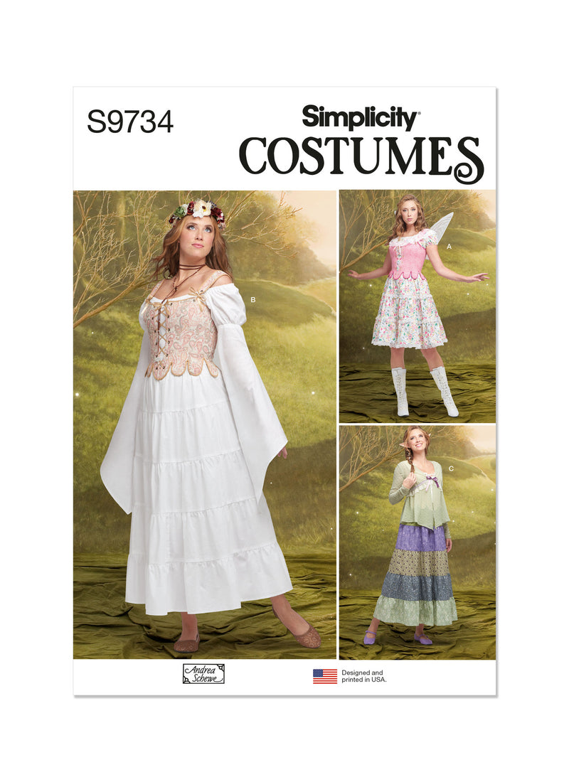 Simplicity Misses Fairy Core Costumes by Schewe Sewing Pattern S9734 Lullabee Fabrics Simplicity Misses Fairy Core Costumes by Schewe Sewing Pattern S9734 Lullabee Fabrics