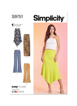 Simplicity Misses Knit Skirts and Pants in Two Lengths Sewing Pattern S9751