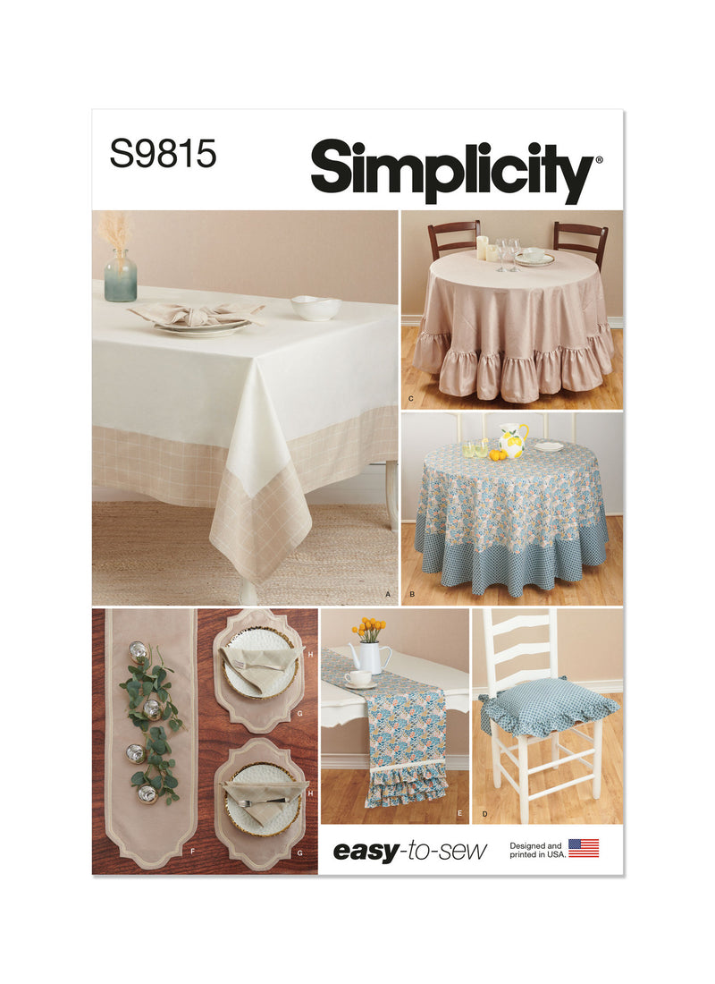 Simplicity Tabletop Décor Sewing Pattern S9815 OS