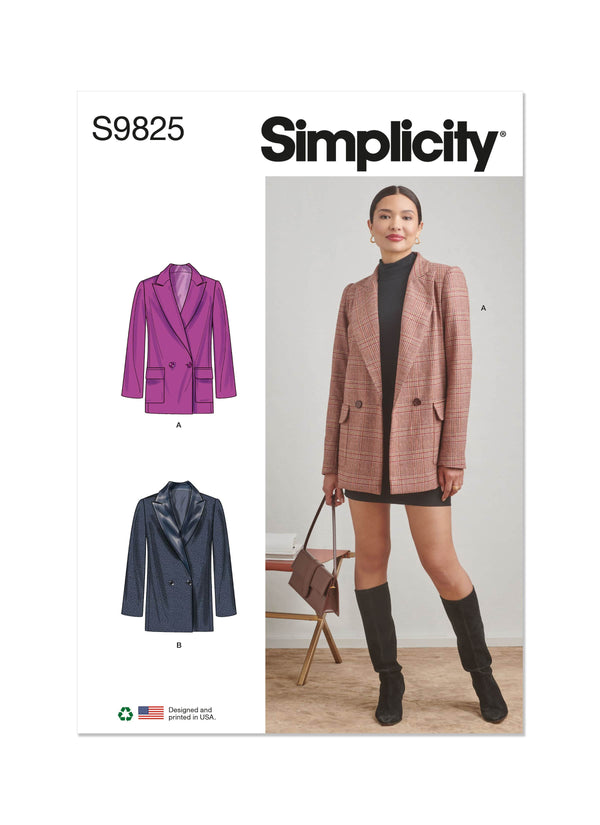 Simplicity Misses Jackets Sewing Pattern S9825