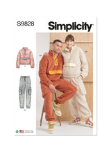 Simplicity Unisex Sweatshirt and Pants Sewing Pattern S9828 A (XS-S-M-L-XL-XXL)