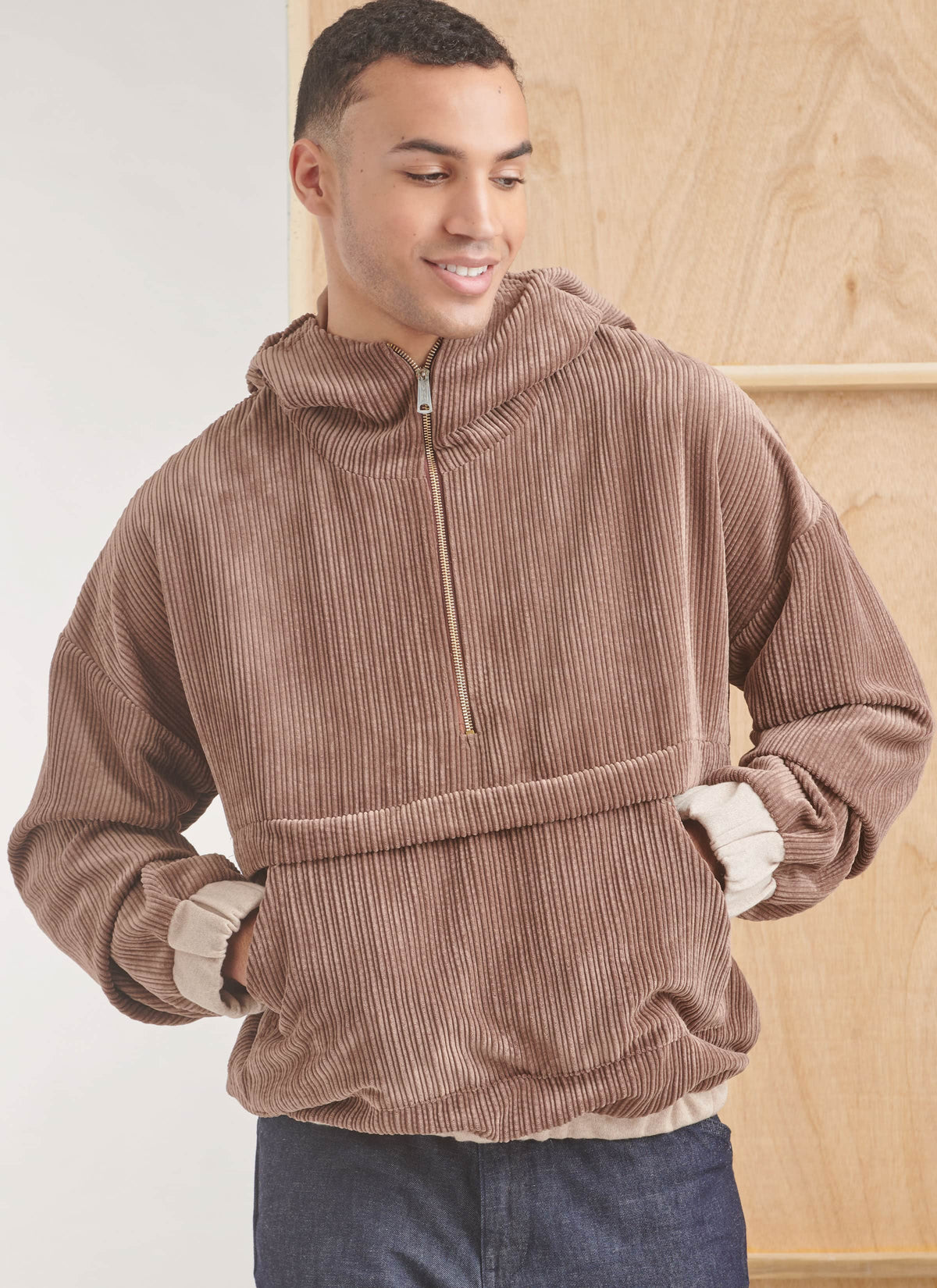 Simplicity Mens Half Zip Hoodie Sewing Pattern S9829A (S-M-L-XL-XXL)