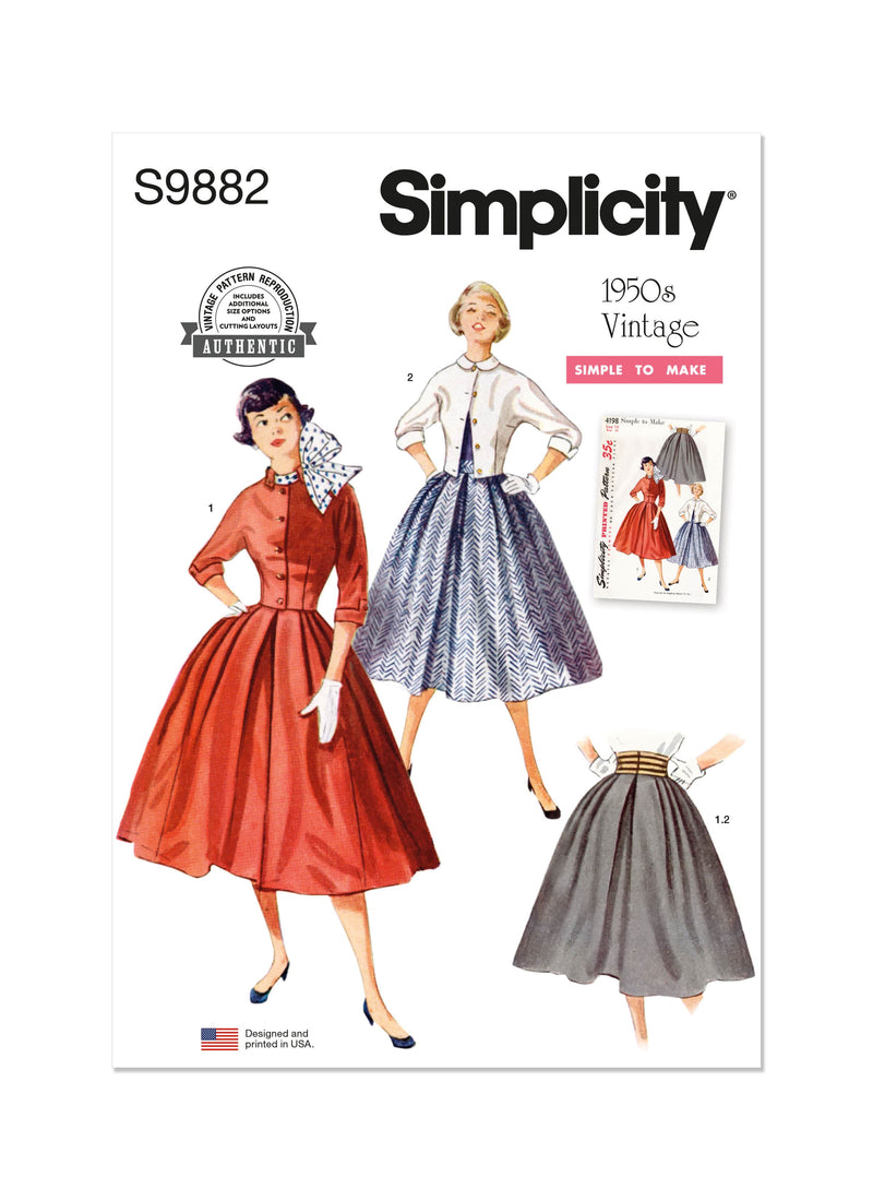 Simplicity Misses Skirt and Jacket Sewing Pattern S9882