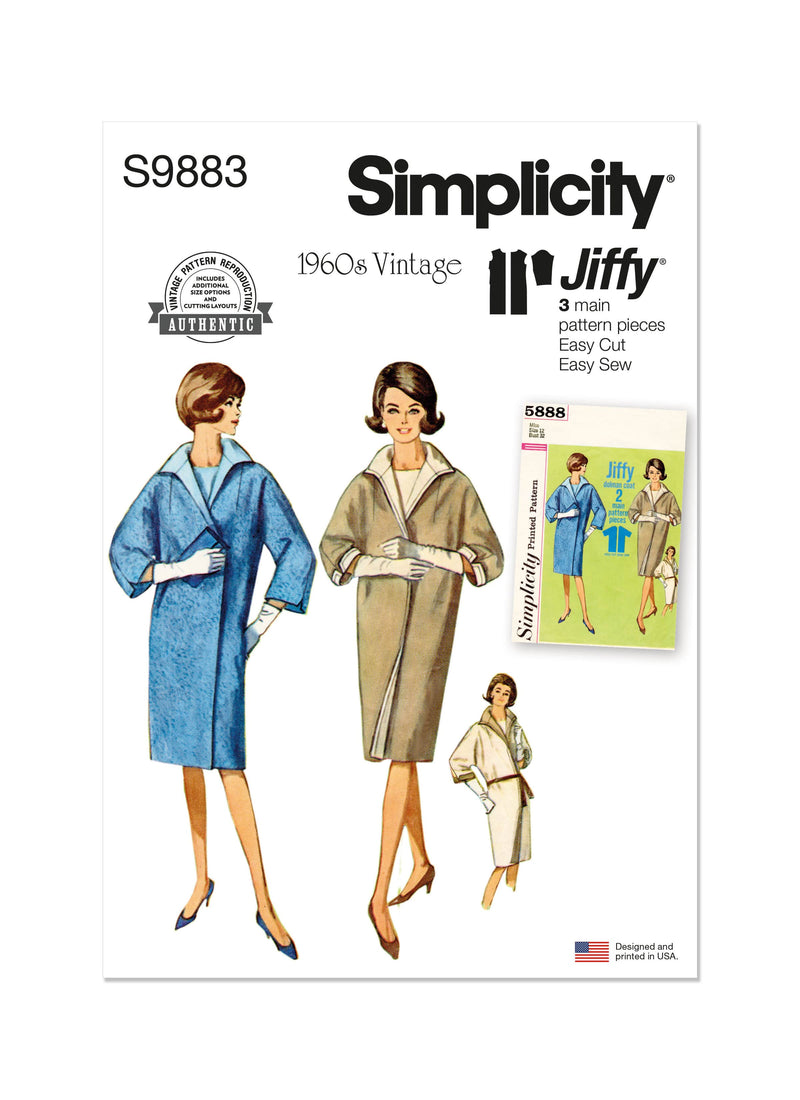 Simplicity Misses Reversible Coat Sewing Pattern S9883