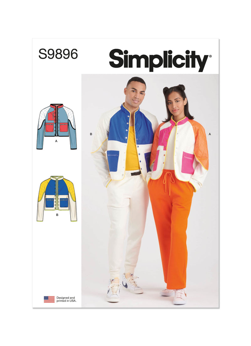 Simplicity Unisex Jacket In Two Lengths Sewing Pattern S9896 A (XS-S-M-L-XL-XXL)