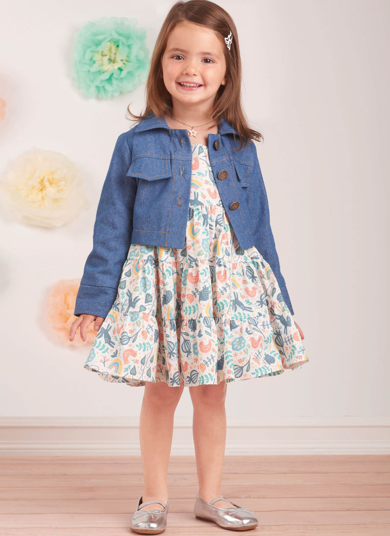 Simplicity Toddlers Jacket and Dresses Sewing Pattern S9899 A (1/2-1-2-3-4)