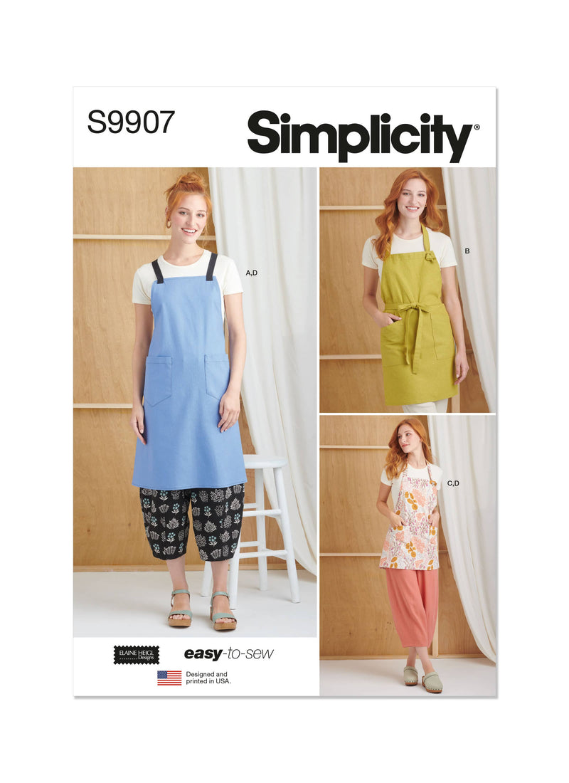 Simplicity Misses Aprons & Pants By Elaine Heigl Sewing Pattern S9907A (XS-XXL)