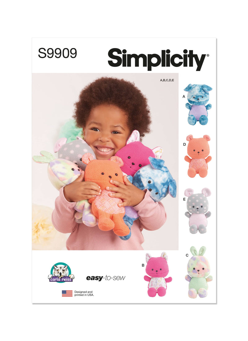 Simplicity PlushAnimals By Carla Reiss Sewing Pattern S9909 OS