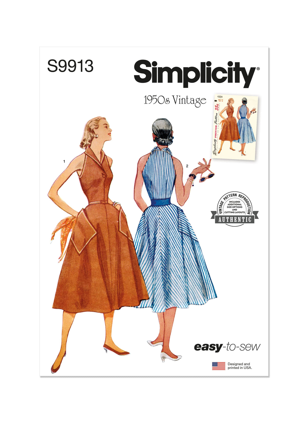Simplicity Vintage Misses Dress Sewing Pattern S9913
