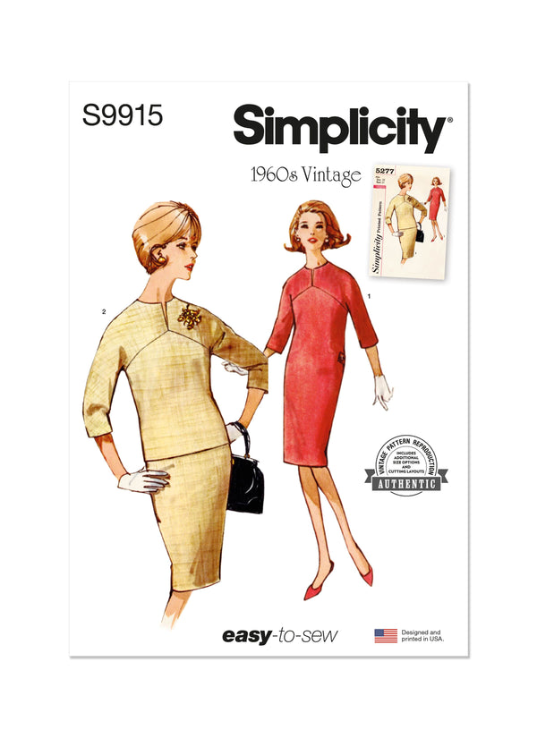 Simplicity Vintage Misses Dresses Sewing Pattern S9915