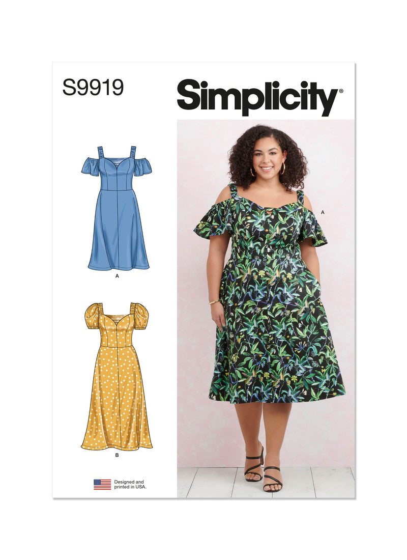 Simplicity Cup Size Womens Dress with Sleeve and Length Variations Sewing Pattern S9919