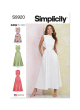 Simplicity Easy To Sew Misses Dress with Neckline and Length Variations Sewing Pattern S9920