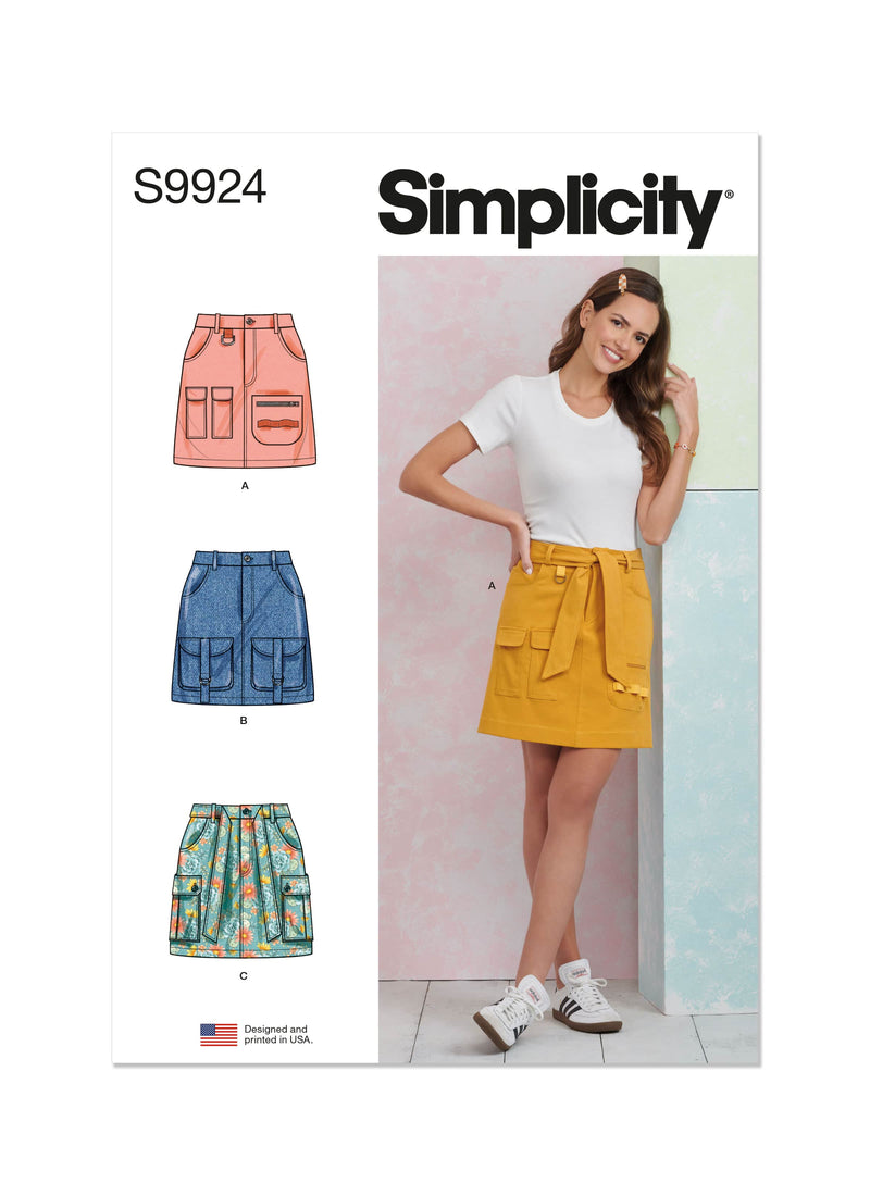 Simplicity Misses Mini Cargo Skirts Sewing Pattern S9924