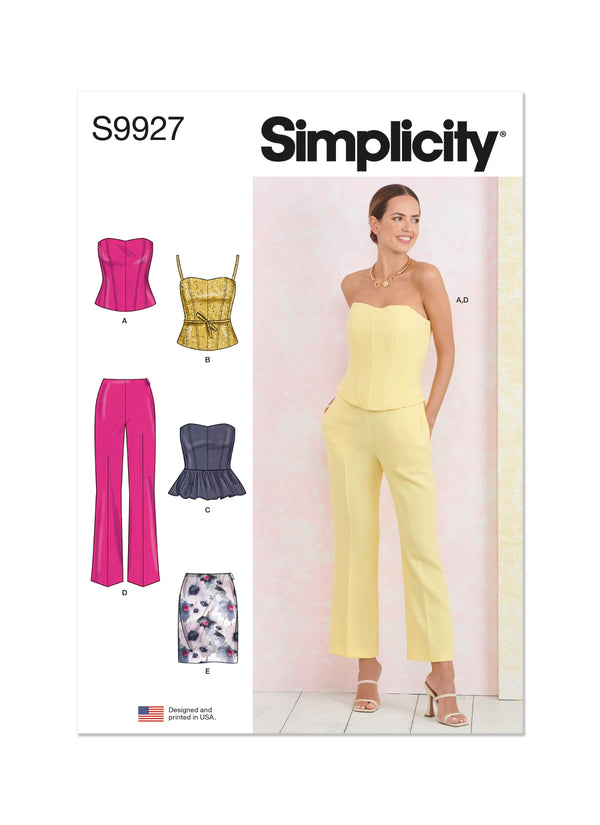 Simplicity Sweetheart Neckline Misses Corsets, Pants and Skirt Sewing Pattern S9927